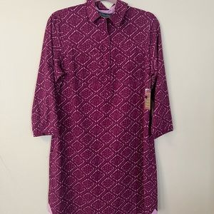 Title Nine Purple Patterned Shirt Dress - NWT